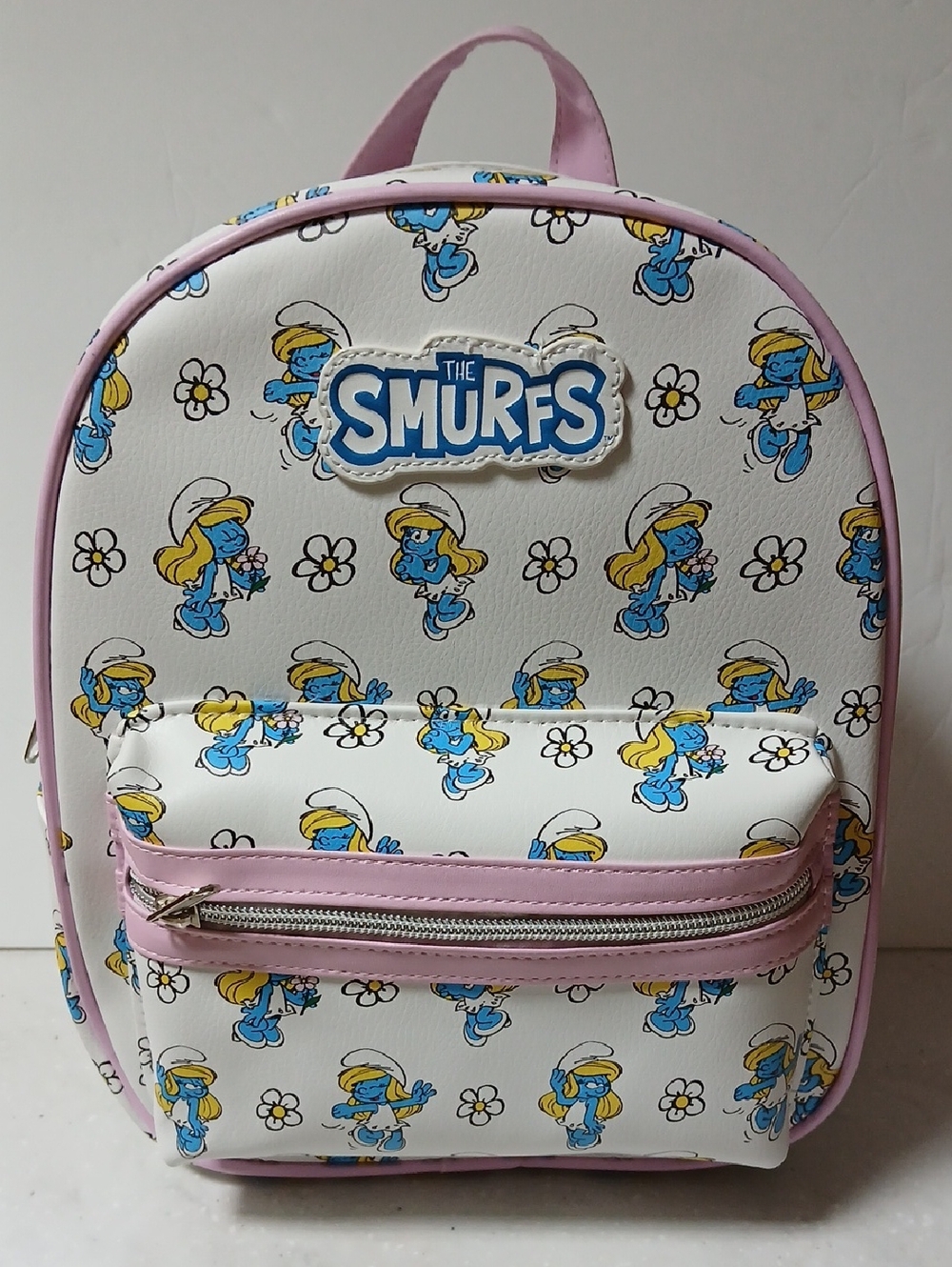 Claire's Smurfs Mini Backpack/Purse in White, Pink, Blue & Yellow